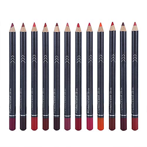 Lippenstift-Stift, langlebig 12 Farben/Set Eyeliner-Stift Keine Reizung Comestic Tool Lip Liner Pencil, für Frauen Mädchen von 01