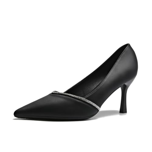 100junzidao Damen Hof Schuhe Französisch Pointed Toe Shallow Mouth Sets Tragen Strass Temperament Bankett Einzelne Schuhe Elegant Sexy Hochzeit Brautjungfer Pumpen Schwarz 39 100junzidao Damen Hof Schuhe Französisch Pointed Toe Shallow Mouth Sets Tragen Strass Temperament Bankett Einzelne Schuhe Elegant Sexy Hochzeit Brautjungfer Pumpen Schwarz 39 von 100junzidao