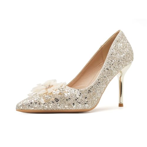 Damen Strass Heels Perlen Blumen Französisch Elegantes Gericht Hochzeit Bankett Schuhe Klassisch Slip on Sexy Prom Braut Party Arbeit Pumps Gelb 35 Damen Strass Heels Perlen Blumen Französisch Elegantes Gericht Hochzeit Bankett Schuhe Klassisch Slip on Sexy Prom Braut Party Arbeit Pumps Gelb 35 von 100junzidao