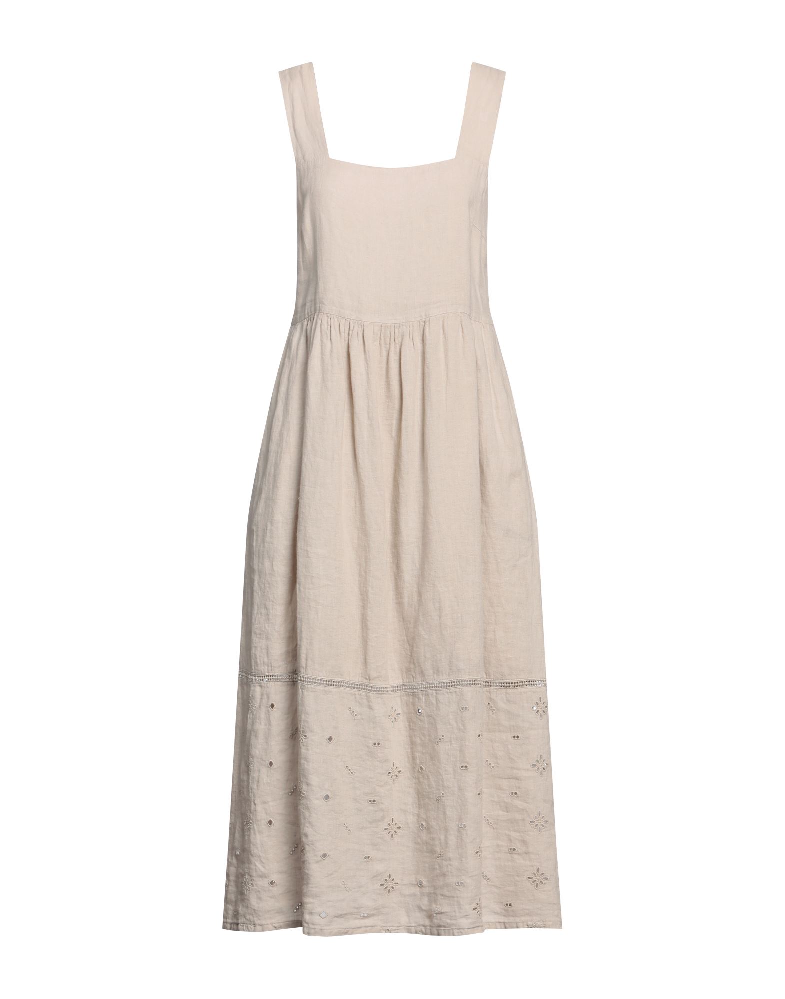 120% LINO Midi-kleid Damen Beige von 120% LINO