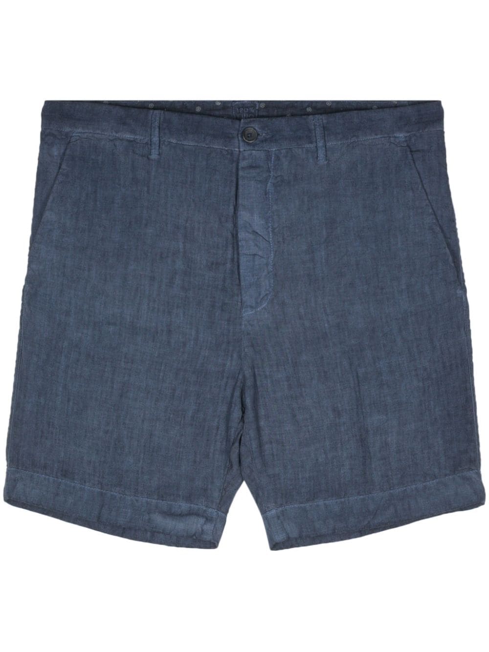 120% Lino Chino-Shorts aus Leinen - Blau von 120% Lino