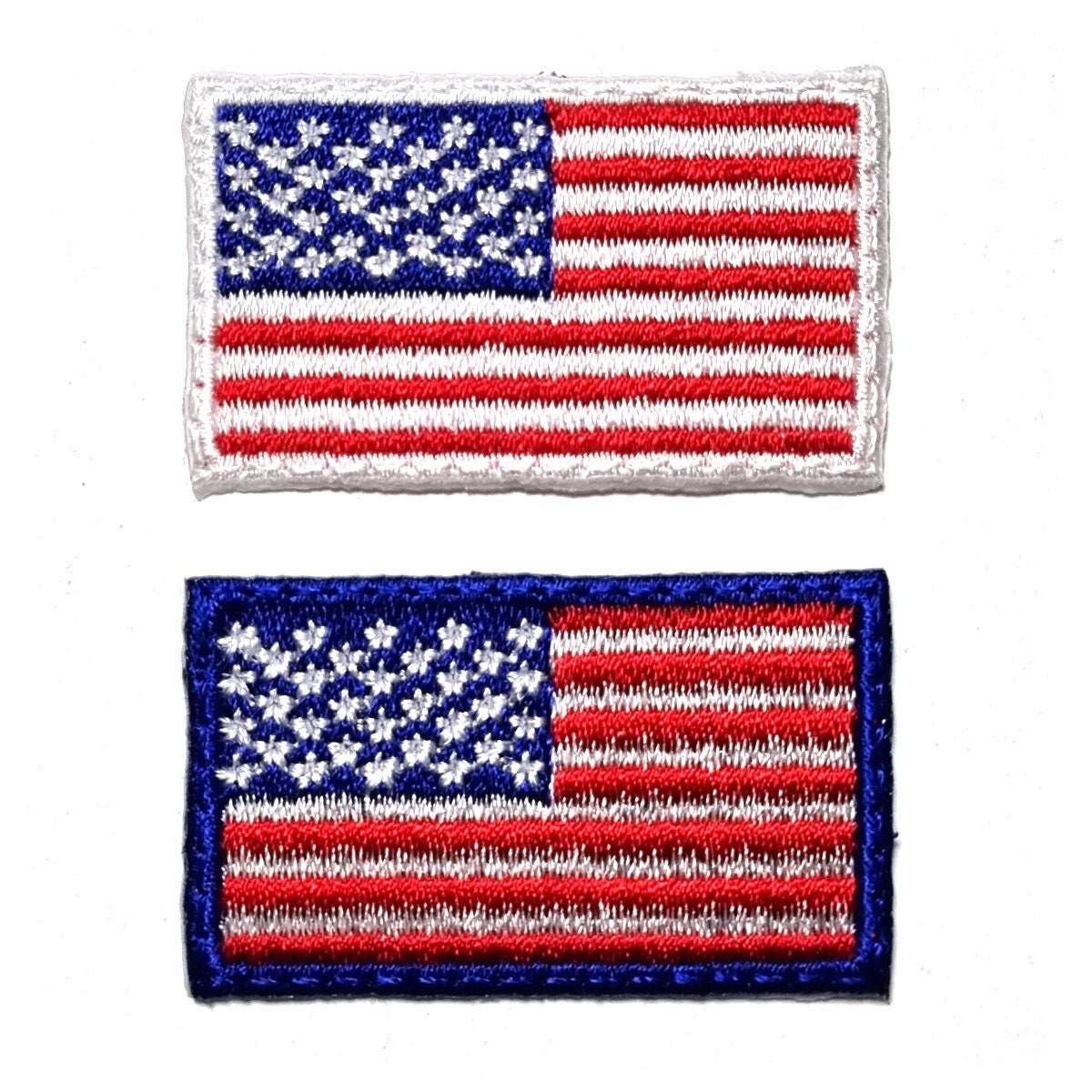 Nationalflagge Usa Vereinigte Staaten Von Amerika Stars & Stripes Aufnäher Zum Aufbügeln Blau Rand Weiß 42mm Breit von 12papers