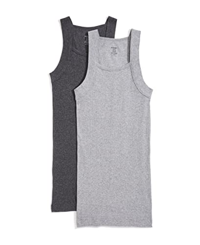 2(x)ist)IST Essential Herren Tanktop, Baumwolle, quadratisch geschnitten, 2er-Pack, Anthrazit/Grau Heather, X-Groß von 2(x)ist