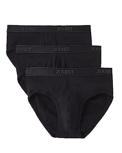 2(x)ist)IST Herren Essential Cotton Contour Pouch Slip 3er Pack, tiefschwarz, Large von 2(x)ist