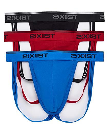 2(x)ist)IST Herren Jock Strap Baumwolle Stretch 3er Pack - Rot - Medium von 2(x)ist