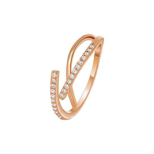 2022 Fashion Ring Double Layer Kreuze Zeigefinger Rose Gold Ring Persönlichkeit Cool Wind Ring Ringen Schuhe Herren (Gold, One Size) von 2022