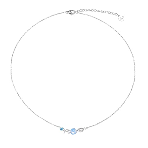 2022 Ocean Memory Female Light Luxury Design Sense of High Level Halsbandkette Schmuck Halskette Geformte Funkelnde Diamanthalskette Halsbandkette Halskette Ketten Für Dirndl (Light Blue, One Size) von 2022