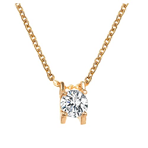 2022 Runde Zirkon Anhänger Strass Halskette Zirkon Runde Halsketten Kristallkette Schmuck Für Frauen Mädchen Runde Anhänger Halskette Halskette Seestern (Gold, One Size) von 2022