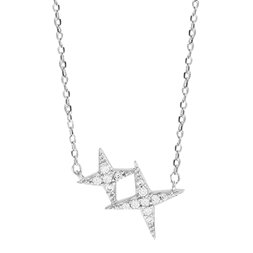 Silberne -vierzackige Stern-Halskette Fairy Gas-Schlüsselbein-Kette Kaltes Windlicht Luxus-Halskette Einfache hängende Schlüsselbein-Halskette Frauen-Mann-Halsketten Ketten Für (Silver, One Size) von 2022