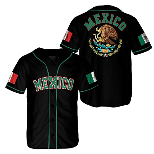 Eagle Mexiko Baseball Trikot, Jersey De Mexico Flagge Baseball Trikot für Herren, Damen S_5XL, A-1, Mittel von 21 Centimeters