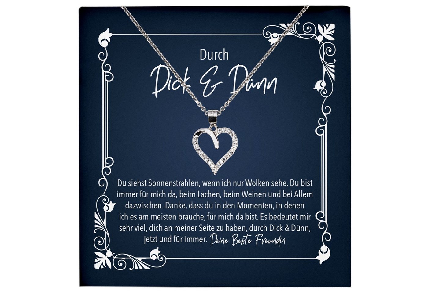 22Feels Schmuckset Durch Dick & Dünn Beste Freundin Geschenk Frauen Mädchen Schmuck Set, Echt-Silber 925/000, Karte Made In Germany von 22Feels