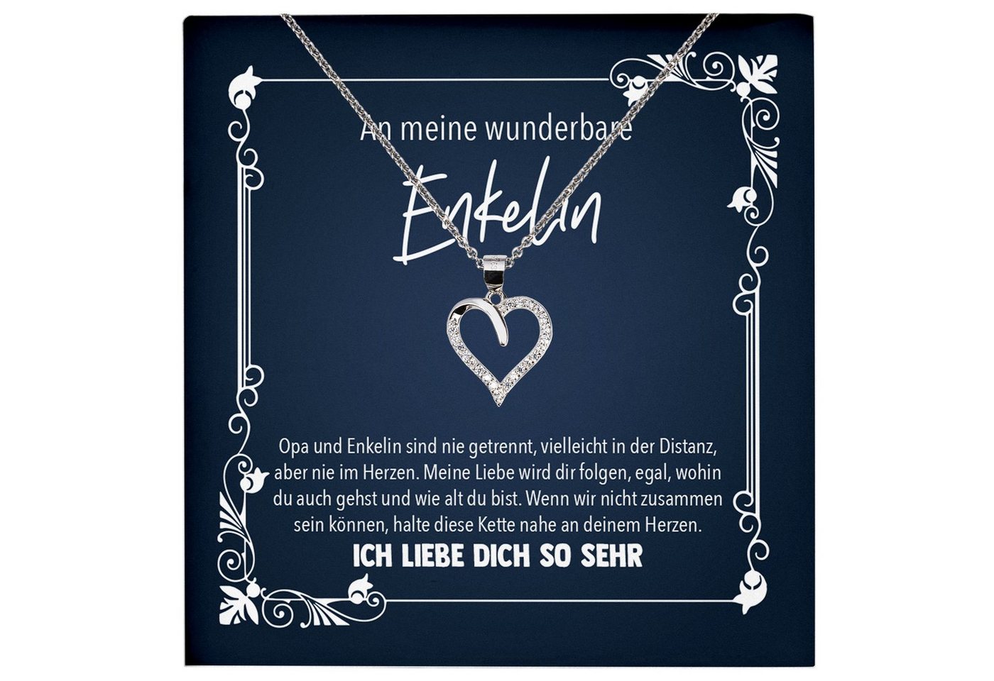 22Feels Schmuckset Enkelin Geschenk von Opa 18. Geburtstag Abi Frauen Mädchen Halskette, Echt-Silber 925/000, Karte Made In Germany von 22Feels