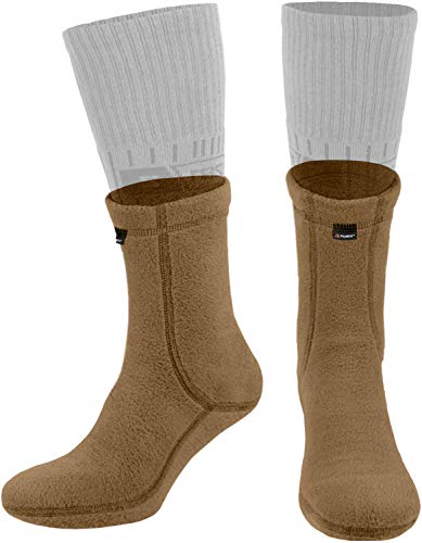 281Z Outdoor Warm 6 inch Liners Boot Socks - Military Tactical Hiking Sport - Polartec Fleece Winter Socks (X-Large, Coyote Brown) von 281Z