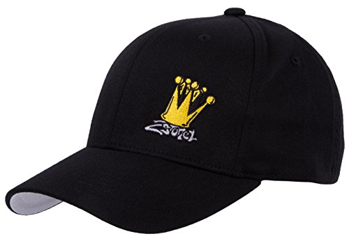 2Stoned Flexfit Cap Classic Fullcap Schwarz mit Stick Crown Kindergröße Youth (53cm - 55cm) für Jungen und Mädchen von 2Stoned