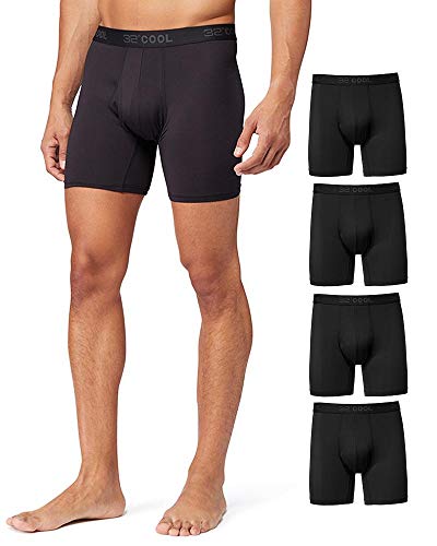 32º DEGREES Herren-Boxershorts, aktives Netzgewebe, schnelltrocknend, 4 Stück, 4 Schwarz, Medium von 32º DEGREES