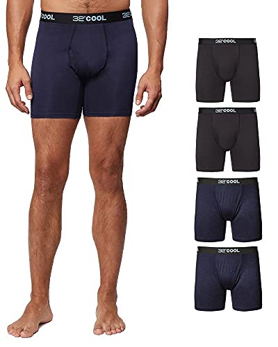 32 DEGREES Cool Herren Boxershorts, schnelltrocknend, mit elastischem Bund, 4 Stück, 2 Black/2 Navy, Large von 32º DEGREES