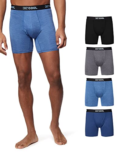 32 DEGREES Coole Herren-Boxershorts, schnell trocknend, mit elastischem Bund, Schwarz/Blau/Denim/Anthrazit, XX-Large von 32º DEGREES