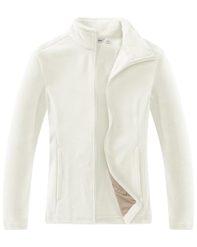 33,000ft Damen Fleecejacke mit Durchgehendem Reißverschluss Stehkragen Damen Leichte Fleece Jacke Antistatische Outdoor Damenjacke für Wandern und Freizeit, Creme M 33,000ft Damen Fleecejacke mit Durchgehendem Reißverschluss Stehkragen Damen Leichte Fleece Jacke Antistatische Outdoor Damenjacke für Wandern und Freizeit, Creme M von 33,000ft