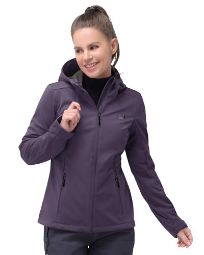 33,000ft Damen Softshelljacke Wasserdichte Winddichte Funktionsjacke Atmungsaktive Übergangsjacke Leichte Fahhradjacke mit Kapuze Windbreaker zum Laufen, Radfahren, Wandern, Aubergine Lila 48 33,000ft Damen Softshelljacke Wasserdichte Winddichte Funktionsjacke Atmungsaktive Übergangsjacke Leichte Fahhradjacke mit Kapuze Windbreaker zum Laufen, Radfahren, Wandern, Aubergine Lila 48 von 33,000ft