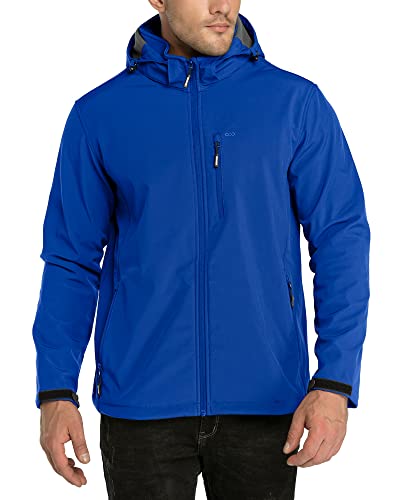 33,000ft Softshelljacke für Herren Wasserdicht Winterjacke Winddicht Warme Fleece Gefüttert Windbreaker Funktionsjacke Outdoorjacke für Wandern Fahrrad Camping Dunkles Königsblau 4XL von 33,000ft