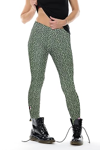 3Elfen Baumwolle Leggings Love Damen Frauen Blumen Blume Design Yoga Hose L fesche Mieze von 3Elfen