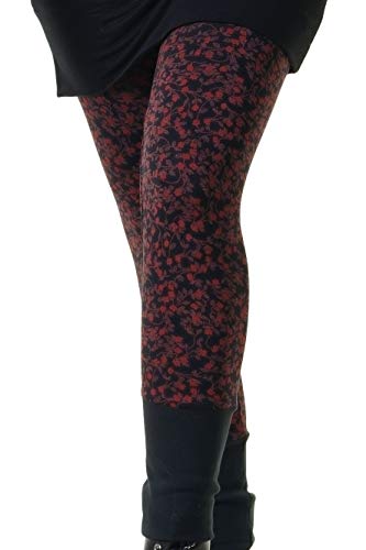 3Elfen Leggin Damen Viskose leicht Sommer S red Flower von 3Elfen