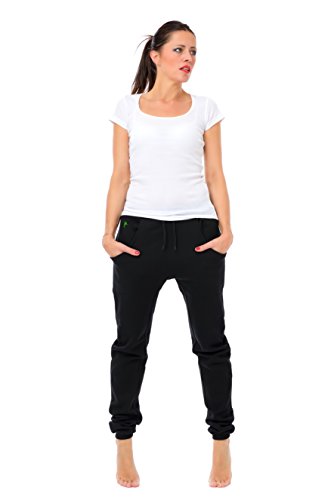 Jogginghose Damen locker lässig/Freizeithose Frauen schwarz/Boyfriend Baggy Style Hose mit Kleiner Elfe von 3 Elfen - Sporthose - grün XXL von 3Elfen