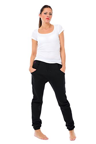 Jogginghose Damen locker lässig/Freizeithose Frauen schwarz/Boyfriend Baggy Style Hose mit Kleiner Elfe von 3 Elfen - Sporthose - pink L von 3Elfen