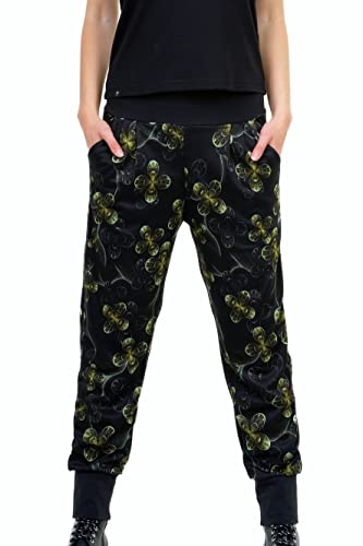 Yoga Hose Sporthose im Boyfriend Baggy Style Yogahose von 3 Elfen Freizeithose Jogginghose Electric Flower L von 3Elfen