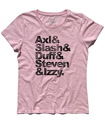 3styler Damen T-Shirt Axl & Slash & Duff & Steven & Izzy. - Die großen Namen der Musik Shirt - Linie Classic - 100% Baumwolle 185 g/m², Rosa, Large von 3styler