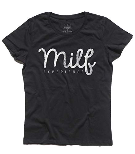 3styler T-Shirt für Damen Milf Experience - Mother I Like to F**k - Acronimo Slang Shirt - Linie Classic - 100% Baumwolle 185 g/m², Nero, Large von 3styler