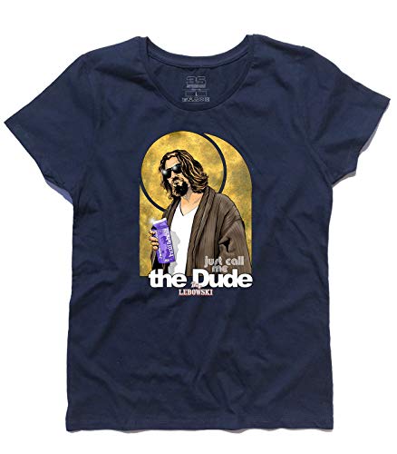 Damen T-Shirt The Big Lebowski - Just Call Me The Dude - Linie Classic - 100% Baumwolle 185 g/m², blau, Medium von 3styler