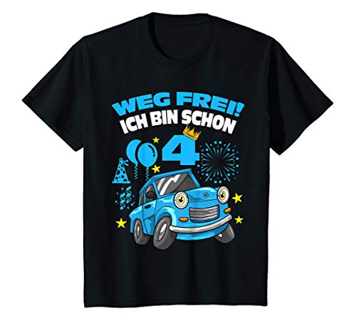 Kinder Weg frei ich bin schon 4 - 4 Geburtstag Junge Trabant 601 T-Shirt von 4. Geburtstag Junge Geschenk Auto Trabi Trabbi
