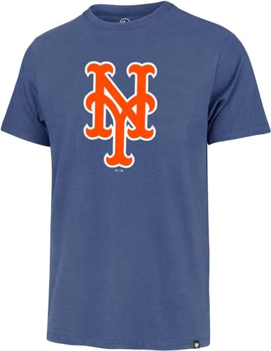 MLB Herren-T-Shirt mit Aufdruck "Match Team", Primär-Logo, Wortmarke, T-Shirt, New York Mets Cadet Blue, L von '47