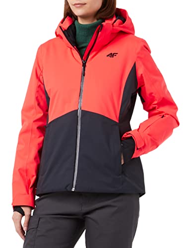 4F Damen Women's Ski Jacket Kudn010 Jeans, Red Neon, XL von 4F
