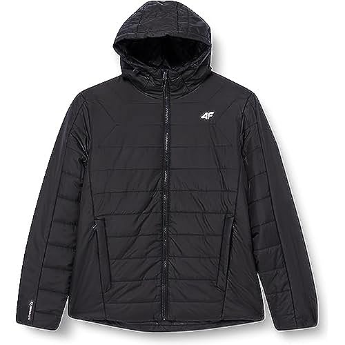 4F Herren Steppjacke Daunejacke Funktionsjacke Sportjacke Jacke mit Reißverschluss Taschen Primaloft® Black Eco schwarz M von 4F