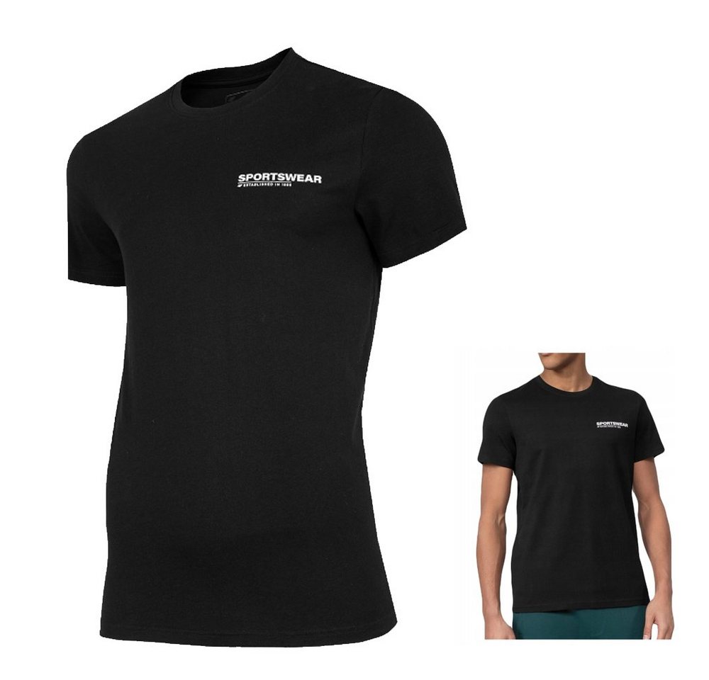 4F T-Shirt 4F - Herren T-Shirt Baumwolle mit Print - schwarz von 4F