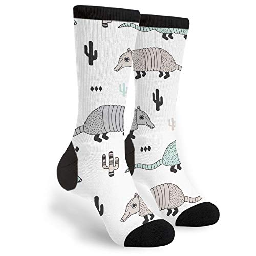 501 Cartoon-Gürteltier Und Kaktus Damen Herren Wandersocken Gepolstert Arbaitsocken Rutschfeste Fußballsocken Für Outdoor Laufen Trekking von 501