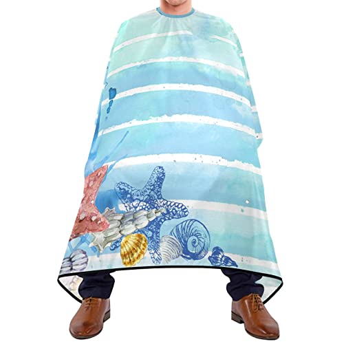 Friseurumhang 140x168cm, Undersea World Beach Friseur Cape Mode Unisex Friseure Kleid Wasserdicht Professionelle Friseure Kleid, Für Barbier, Färben, Barbershops von 501