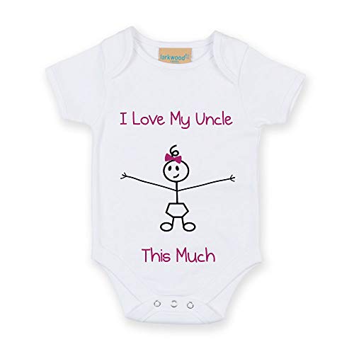 60 Second Makeover Limited Baby-Body mit Aufschrift "I Love My Uncle This Much", Weiß Gr. 68, weiß von 60 Second Makeover Limited