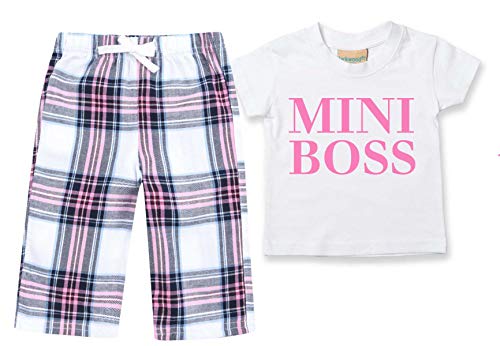 Mini Boss Schlafanzug Kinder Tartan Hose Pyjama Set Family Matching Twinning Sister, rose, 2-3 Jahre von 60 Second Makeover Limited