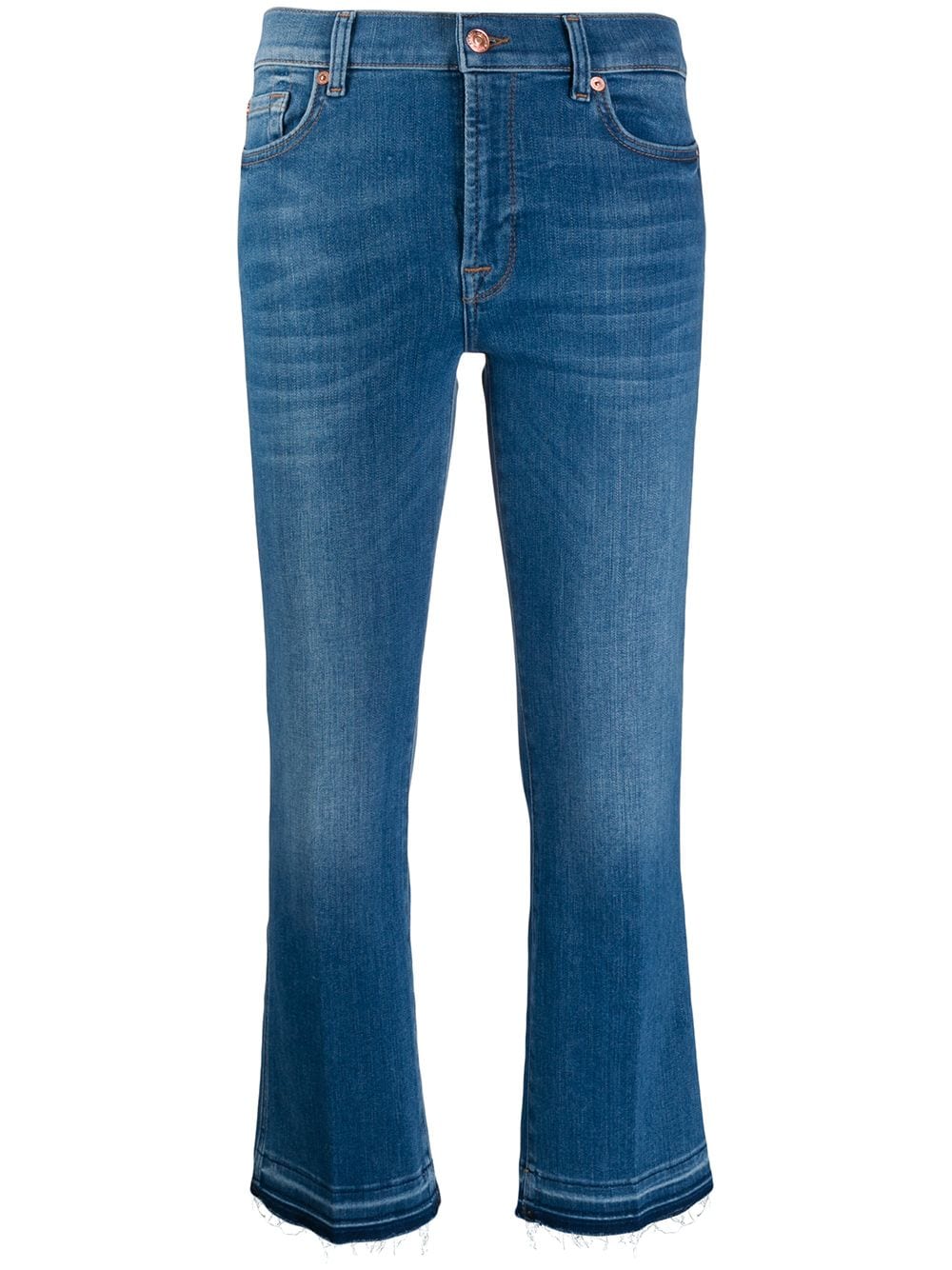 7 For All Mankind Halbhohe Cropped-Jeans - Blau von 7 For All Mankind