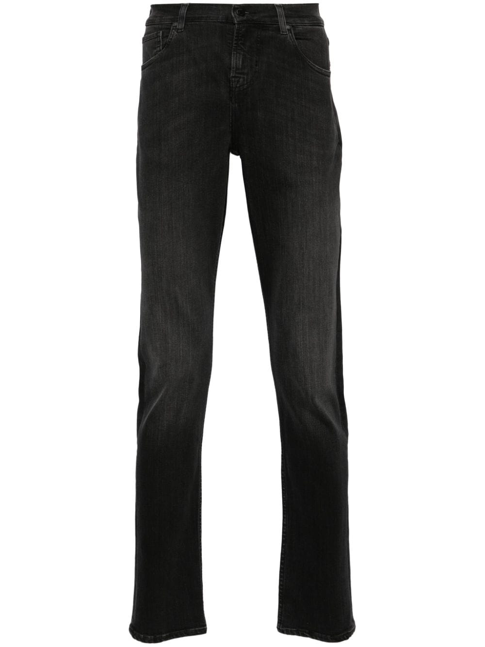 7 For All Mankind Halbhohe Slimmy Jeans - Schwarz von 7 For All Mankind