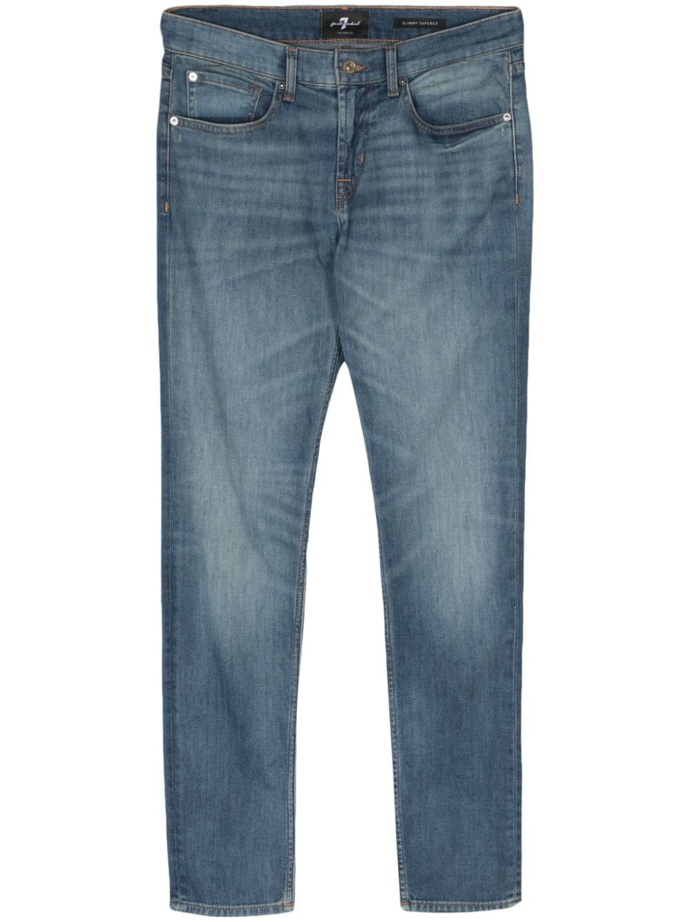 7 For All Mankind Halbhohe Slimmy Tapered-Jeans - Blau von 7 For All Mankind