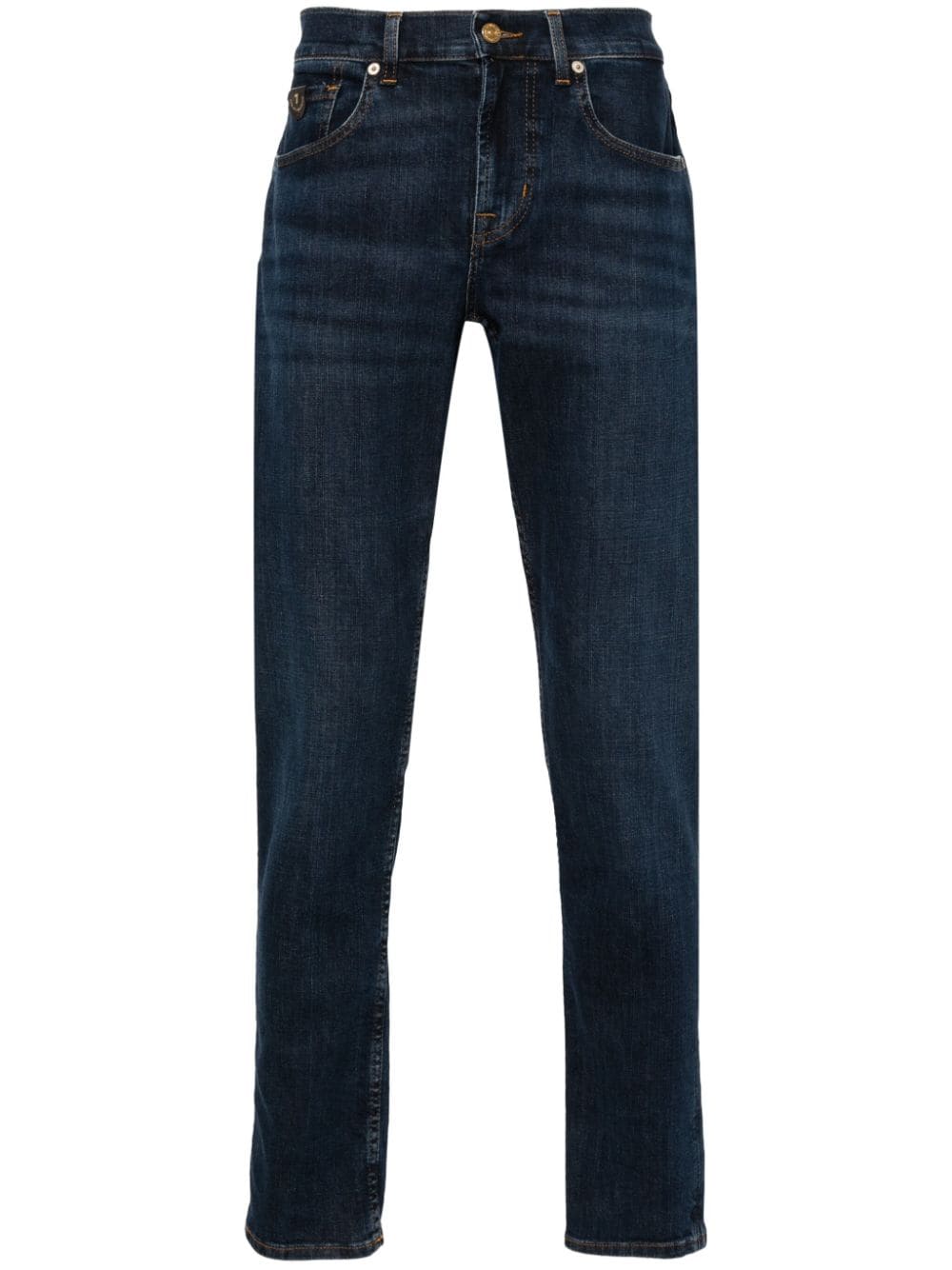 7 For All Mankind Halbhohe Slimmy Tapered Jeans - Blau von 7 For All Mankind