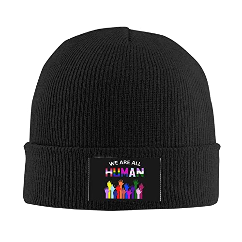 702 Wintermütze Wir Sind Alle Menschliche LGBT-Schwule Slouch Strickmütze Funktionale Winter Beanie Mütze Weiche Mütze Für Geschenke Sports Skating von 702