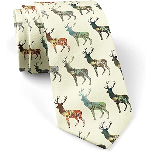 716 Schlips Holz-Hirsch-Muster Business Krawatte Klassisch Krawatte Casual Tie Für Herren Büro Party von 716