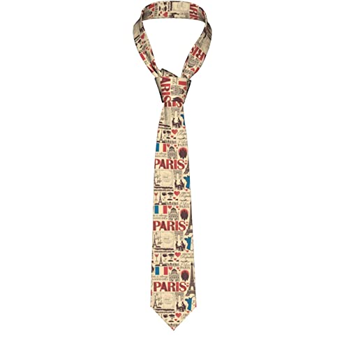 736 Krawatten Vintages Frankreich Und Paris Krawatte Mehrfarbige Schlips Klassischem Slim Tie Für Party, Hemd, Hochzeit von 736