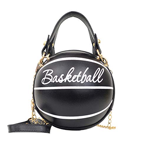 7VSTOHS Handtasche in Basketball Form für Damen Umhängetasche Mädchen Tote Schulter Runde Handtaschen von 7VSTOHS