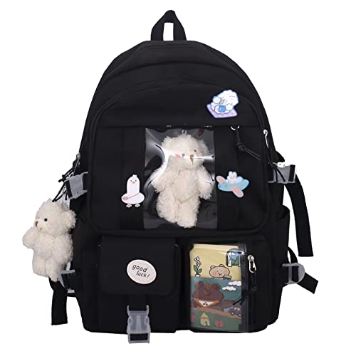 7VSTOHS Kawaii-Rucksack mit Kawaii-Anhänger und Zubehör für Teenager-Mädchen Rucksack-Schule Aesthetic-Backpack von 7VSTOHS